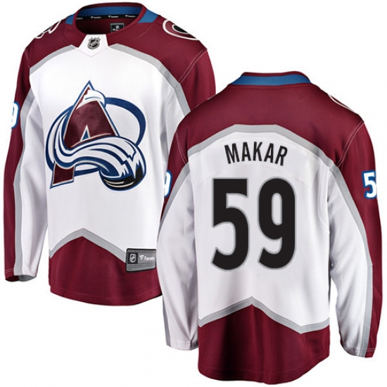 Youth Colorado Avalanche 59 Cale Makar Fanatics Branded White Away Breakaway NHL Jersey