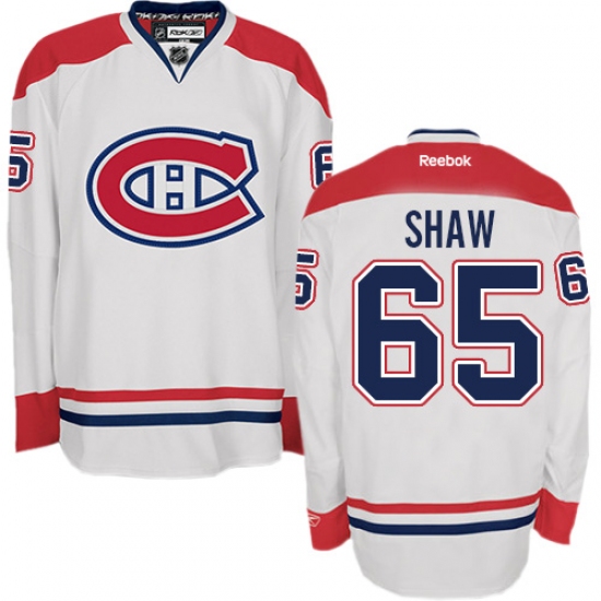 Women's Reebok Montreal Canadiens 65 Andrew Shaw Authentic White Away NHL Jersey