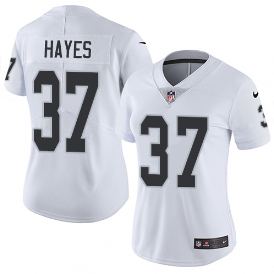 Women's Nike Oakland Raiders 37 Lester Hayes White Vapor Untouchable Limited Player NFL Jersey