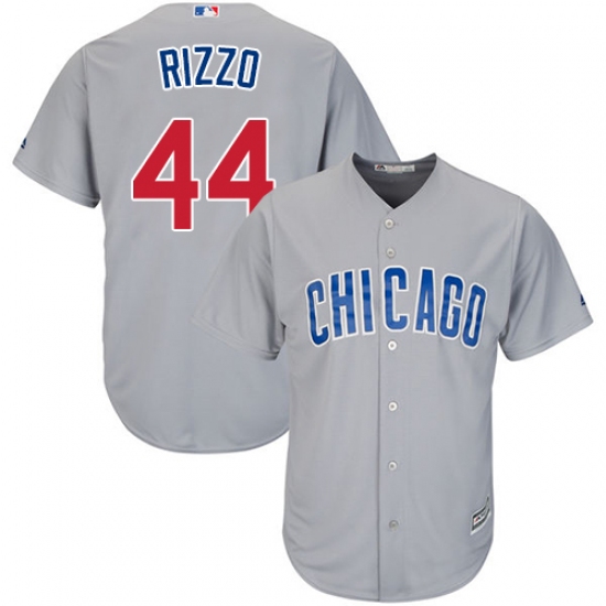 Men's Majestic Chicago Cubs 44 Anthony Rizzo Replica Grey Road Cool Base MLB Jersey