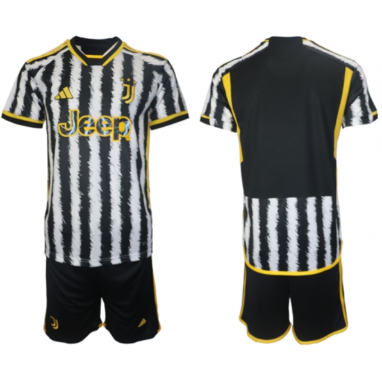 Men's Juventus FCBlank Black Stripe 2023-24 Home Soccer Jersey