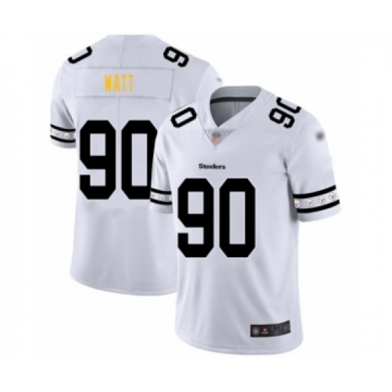Men's Pittsburgh Steelers 90 T. J. Watt White Team Logo Fashion Limited Player Football Jersey