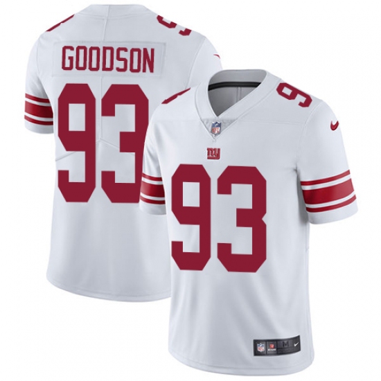 Youth Nike New York Giants 93 B.J. Goodson White Vapor Untouchable Elite Player NFL Jersey