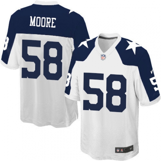 Men's Nike Dallas Cowboys 58 Damontre Moore Game White Throwback Alternate NFL Jersey