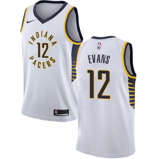 Women's Nike Indiana Pacers 12 Tyreke Evans Swingman White NBA Jersey - Association Edition