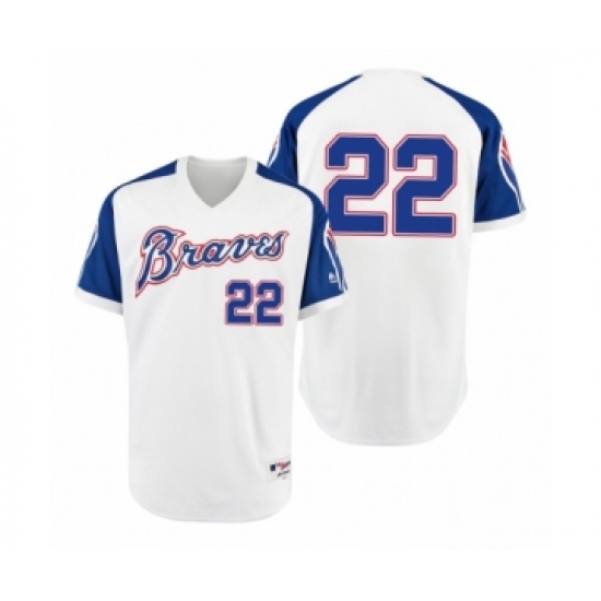 Youth Braves 22 Nick Markakis White 1974 Turn Back the Clock Authentic Jersey