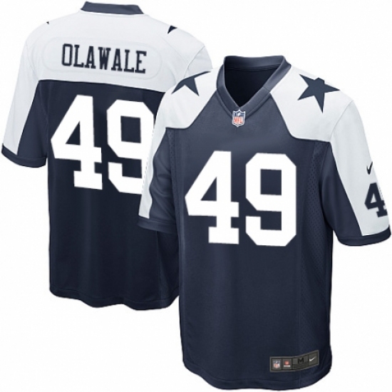 Men's Nike Dallas Cowboys 49 Jamize Olawale Game Navy Blue Throwback Alternate NFL Jersey