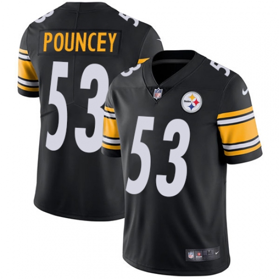 Men's Nike Pittsburgh Steelers 53 Maurkice Pouncey Black Team Color Vapor Untouchable Limited Player NFL Jersey