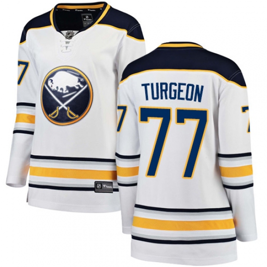 Women's Buffalo Sabres 77 Pierre Turgeon Fanatics Branded White Away Breakaway NHL Jersey