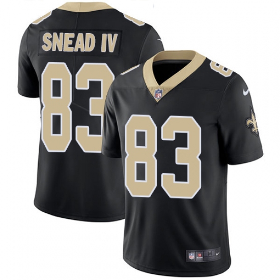 Men's Nike New Orleans Saints 83 Willie Snead Black Team Color Vapor Untouchable Limited Player NFL Jersey