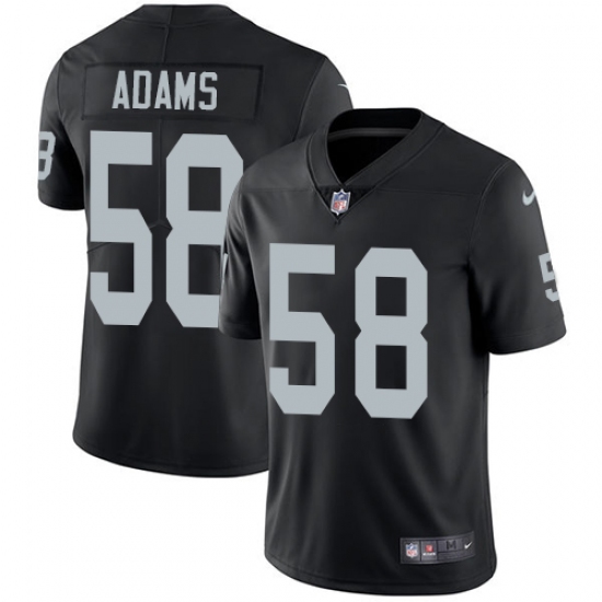 Men's Nike Oakland Raiders 58 Tyrell Adams Black Team Color Vapor Untouchable Limited Player NFL Jersey