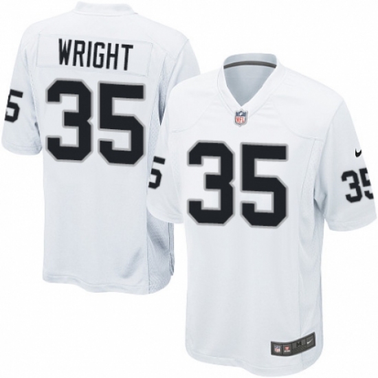 Men's Nike Oakland Raiders 35 Shareece Wright Game White NFL Jersey