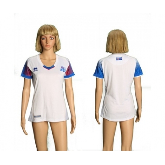 Women's Iceland Blank Away Soccer Country Jersey