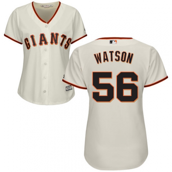 Women's Majestic San Francisco Giants 56 Tony Watson Authentic Cream Home Cool Base MLB Jersey