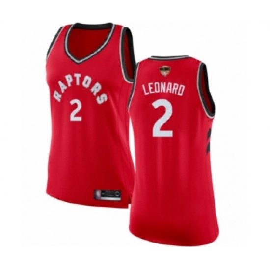 Women's Toronto Raptors 2 Kawhi Leonard Swingman Red 2019 Basketball Finals Bound Jersey - Icon Edition