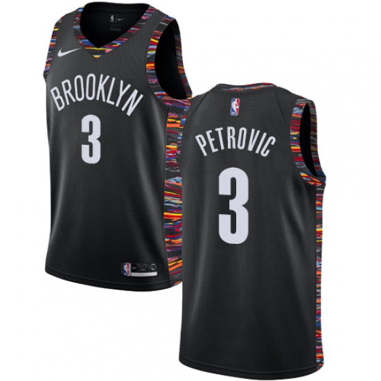 Youth Nike Brooklyn Nets 3 Drazen Petrovic Swingman Black NBA Jersey - 2018 19 City Edition