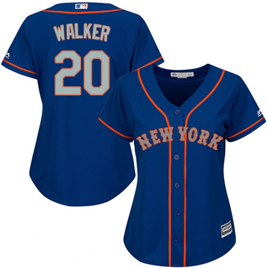 Women's Majestic New York Mets 20 Neil Walker Authentic Royal Blue Alternate Road Cool Base MLB Jersey