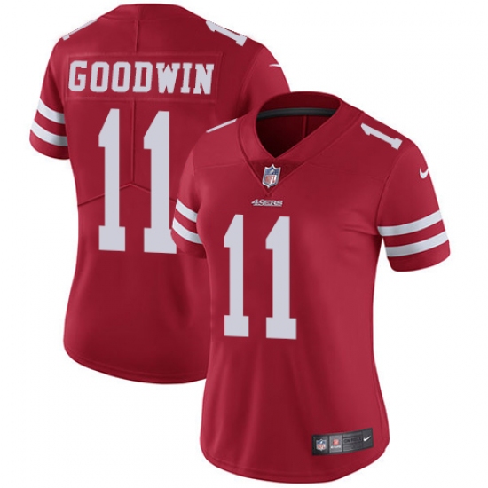 Women's Nike San Francisco 49ers 11 Marquise Goodwin Red Team Color Vapor Untouchable Limited Player NFL Jersey