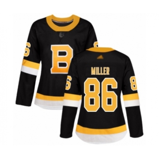 Women's Boston Bruins 86 Kevan Miller Authentic Black Alternate Hockey Jersey