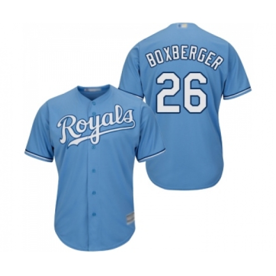 Men's Kansas City Royals 26 Brad Boxberger Replica Light Blue Alternate 1 Cool Base Baseball Jersey