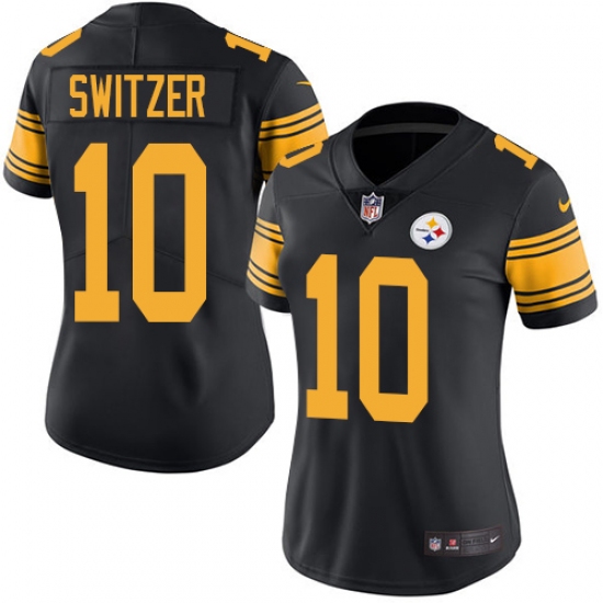 Women Nike Pittsburgh Steelers 10 Ryan Switzer Limited Black Rush Vapor Untouchable NFL Jersey