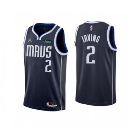 Men's Dallas Mavericks 2 Kyrie Irving Navy Statement Edition Stitched Basketball Jersey