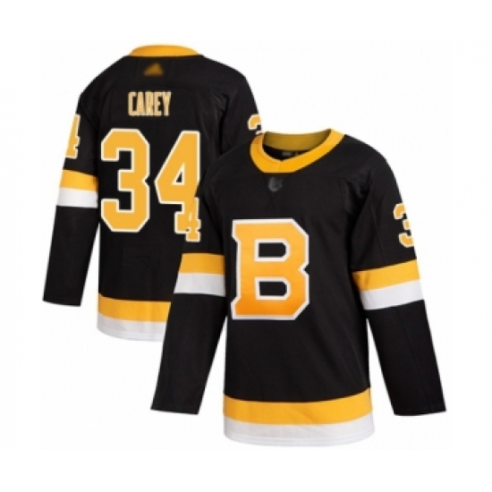 Men's Boston Bruins 34 Paul Carey Authentic Black Alternate Hockey Jersey