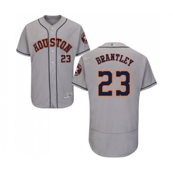 Men's Houston Astros 23 Michael Brantley Grey Road Flex Base Authentic Collection Baseball Jersey