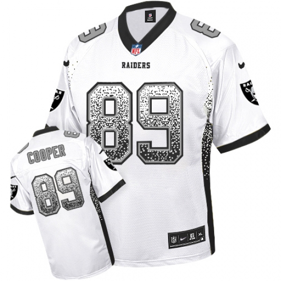 Men's Nike Oakland Raiders 89 Amari Cooper Elite White Drift Fashion NFL Jersey