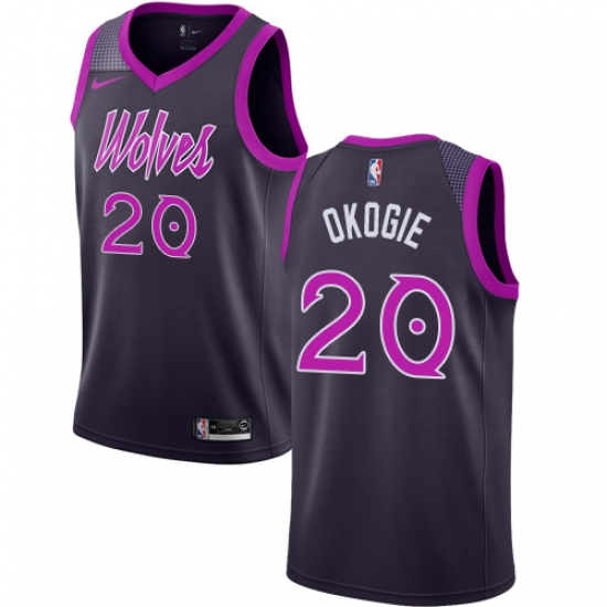 Men's Nike Minnesota Timberwolves 20 Josh Okogie Swingman Purple NBA Jersey - City Edition