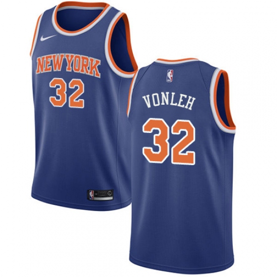 Men's Nike New York Knicks 32 Noah Vonleh Swingman Royal Blue NBA Jersey - Icon Edition