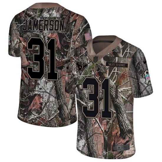 Youth Nike Houston Texans 31 Natrell Jamerson Limited Camo Rush Realtree NFL Jersey