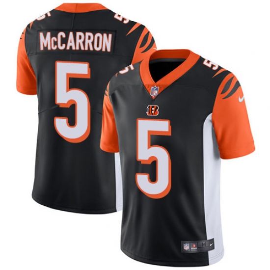 Youth Nike Cincinnati Bengals 5 AJ McCarron Vapor Untouchable Limited Black Team Color NFL Jersey