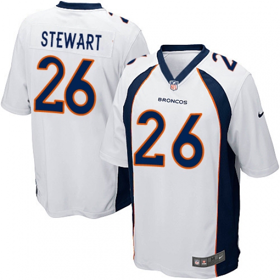 Men's Nike Denver Broncos 26 Darian Stewart Game White NFL Jersey