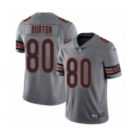Youth Chicago Bears 80 Trey Burton Limited Silver Inverted Legend Football Jersey