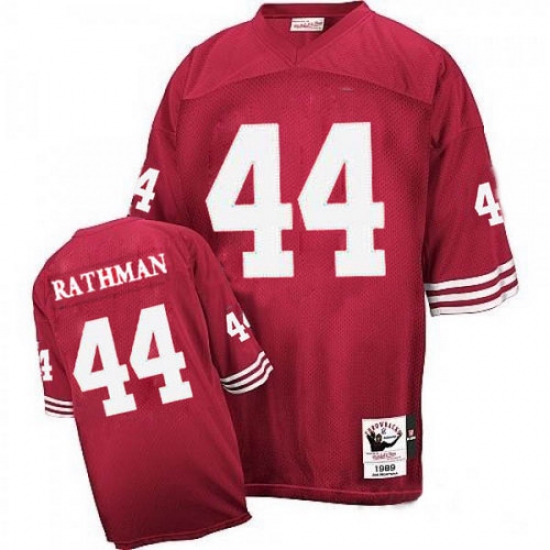 Mitchell and Ness San Francisco 49ers 44 Tom Rathman Authentic Red NFL Jersey