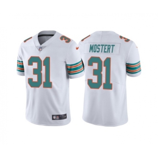 Men's Miami Dolphins 31 Raheem Mostert White Color Rush Limited Stitched Football Jersey