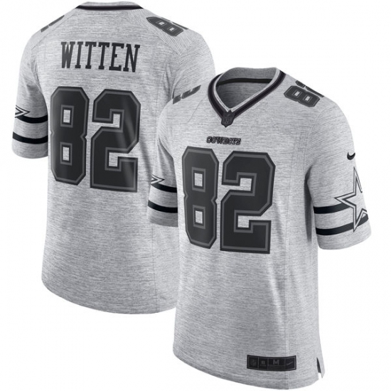 Men's Nike Dallas Cowboys 82 Jason Witten Limited Gray Gridiron II NFL Jersey