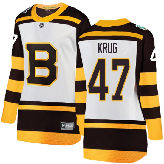 Women's Boston Bruins 47 Torey Krug White 2019 Winter Classic Fanatics Branded Breakaway NHL Jersey