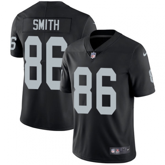 Youth Nike Oakland Raiders 86 Lee Smith Elite Black Team Color NFL Jersey