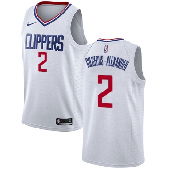Men's Nike Los Angeles Clippers 2 Shai Gilgeous-Alexander Swingman White NBA Jersey - Association Edition