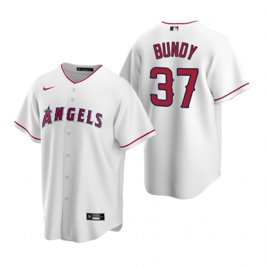 Men's Nike Los Angeles Angels 37 Dylan Bundy White Home Stitched Baseball Jersey