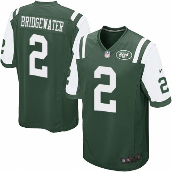 Men's Nike New York Jets 2 Teddy Bridgewater Game Green Team Color NFL Jersey