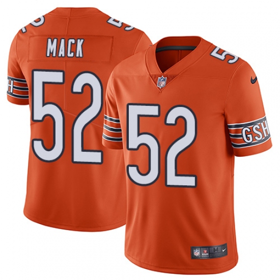 Men's Nike Chicago Bears 52 Khalil Mack Orange Alternate Vapor Untouchable Limited Player NFL Jersey