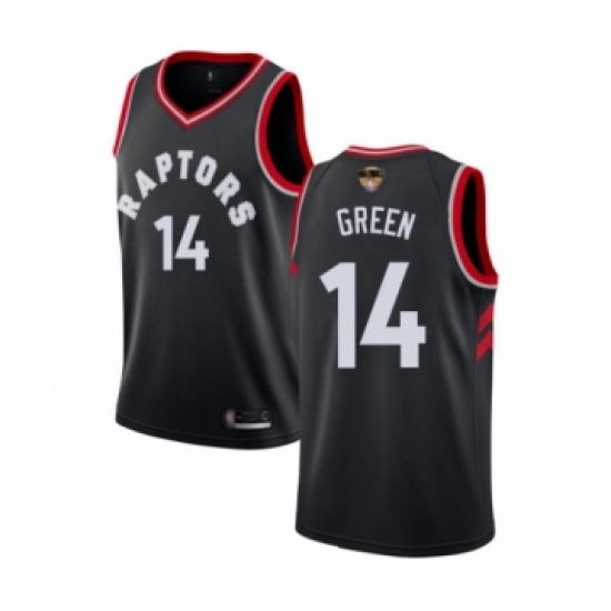 Men's Toronto Raptors 14 Danny Green Swingman Black 2019 Basketball Finals Bound Jersey Statement Edition