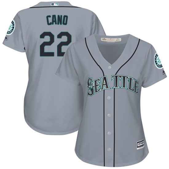 Women's Majestic Seattle Mariners 22 Robinson Cano Authentic Grey Road Cool Base MLB Jersey