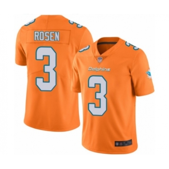 Men's Miami Dolphins 3 Josh Rosen Limited Orange Rush Vapor Untouchable Football Jersey