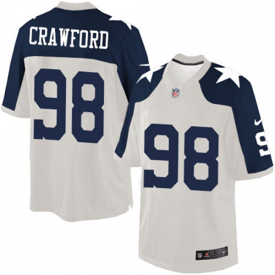 Men's Nike Dallas Cowboys 98 Tyrone Crawford Limited White Throwback Alternate NFL Jersey