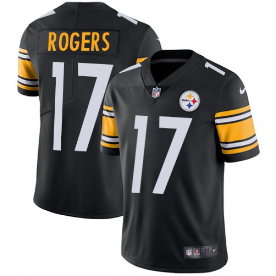 Men's Nike Pittsburgh Steelers 17 Eli Rogers Black Team Color Vapor Untouchable Limited Player NFL Jersey