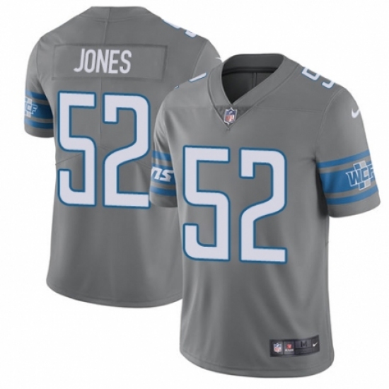 Youth Nike Detroit Lions 52 Christian Jones Limited Steel Rush Vapor Untouchable NFL Jersey